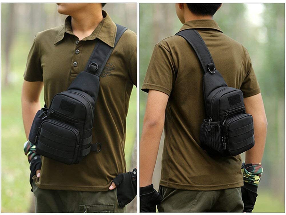 Men Tactical Chest Sling Bag One Strap Crossbody Daypack Mini Shoulder Backpack