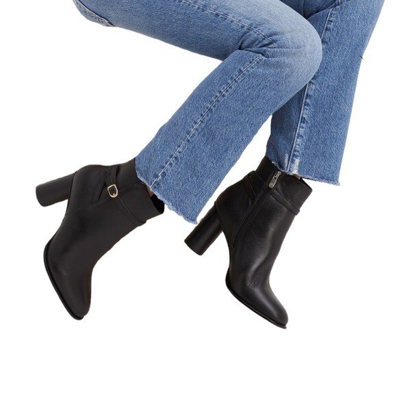 NWT Draper James Leather Tegan Dress Boot Black with Buckle Size 10 Retail $185