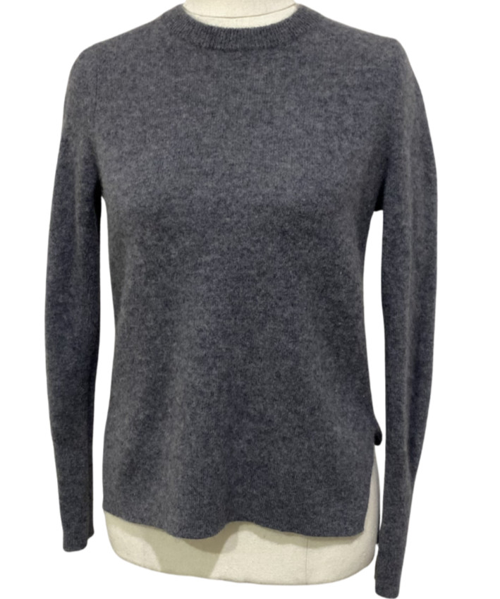 MAGASCHONI 100% Cashmere Sweater S Grey Crew Neck Long Sleeve Soft Luxury Knit