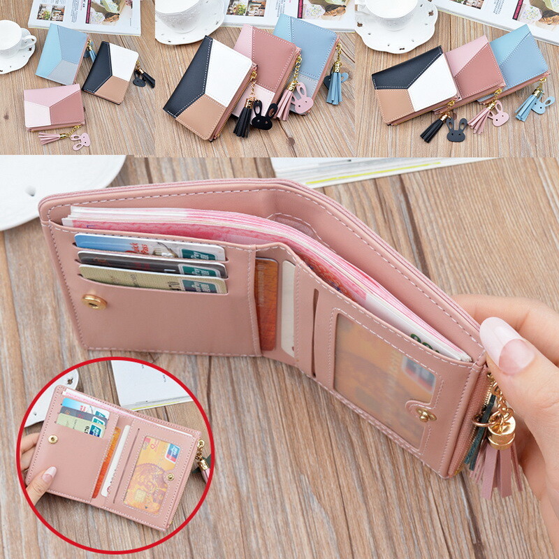 RFID Blocking Women Small Leather Wallet Credit Card Holder Mini Bifold Purse US