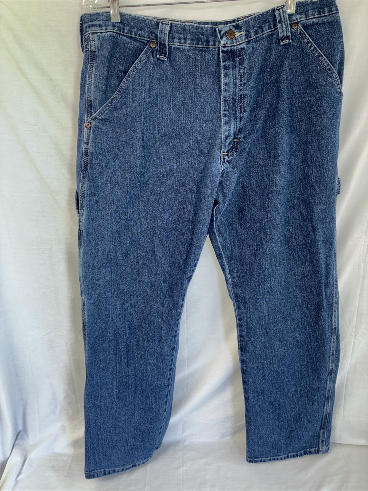 Wrangler Carpenter Jeans Mens 36X30 Medium Wash Workwear Blue Denim – PRE-OWNED