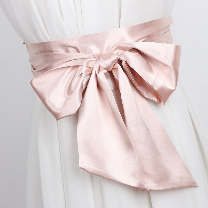 250cm Satin Faux Silk Wide Waistband Self Tie Lace Up Long Ribbon Belt Strap New