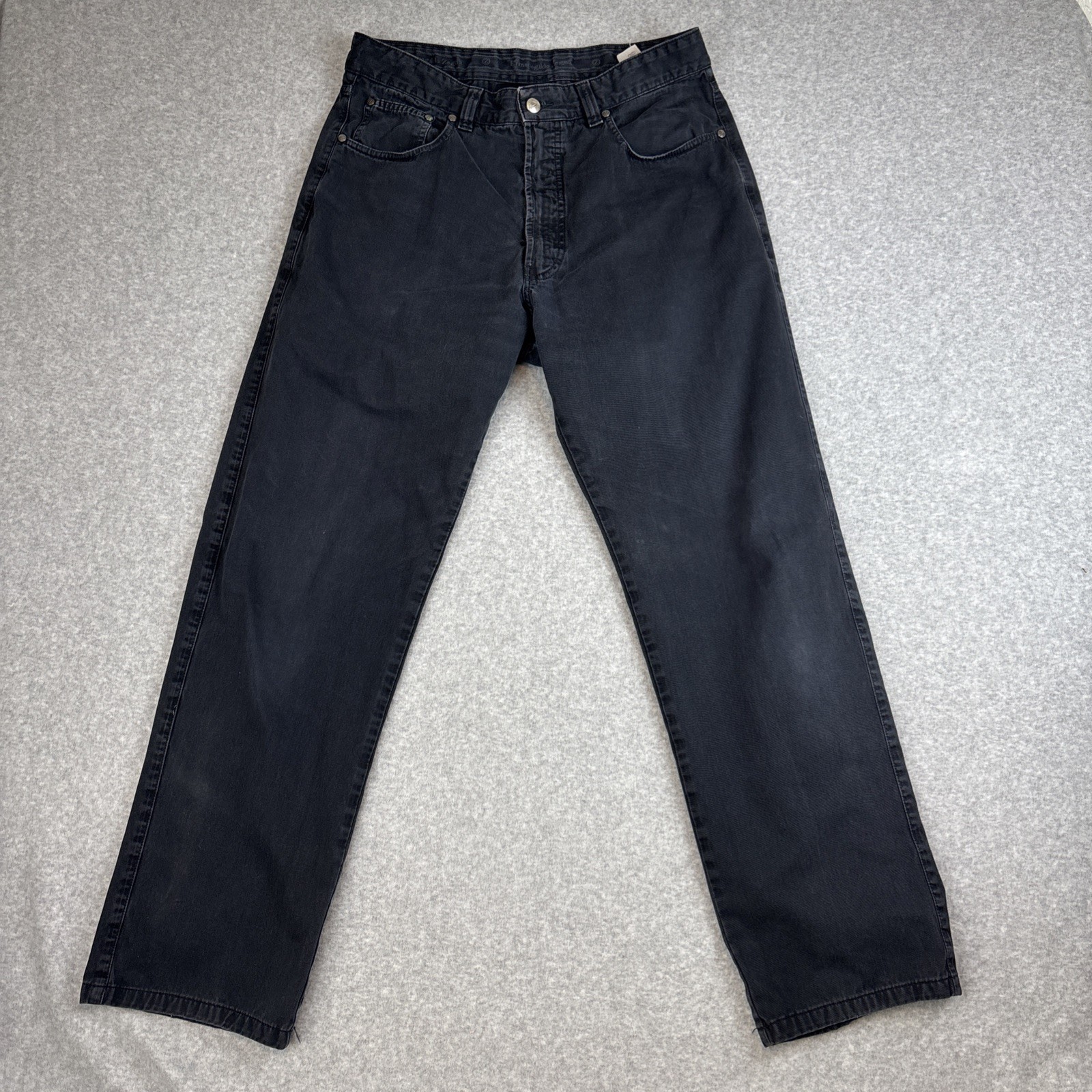 Ermenegildo Zegna Chino Men’s 34 Black Straight Leg Cotton Jeans (33×30 Actual)