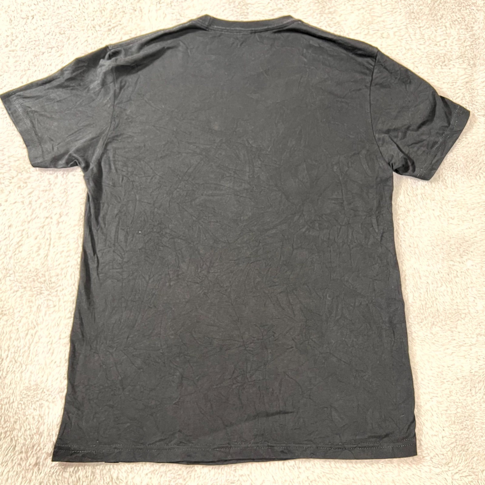 Into The AM T Shirt Men Medium Black Cotton Crew Neck Graphic Print Short Sleeve