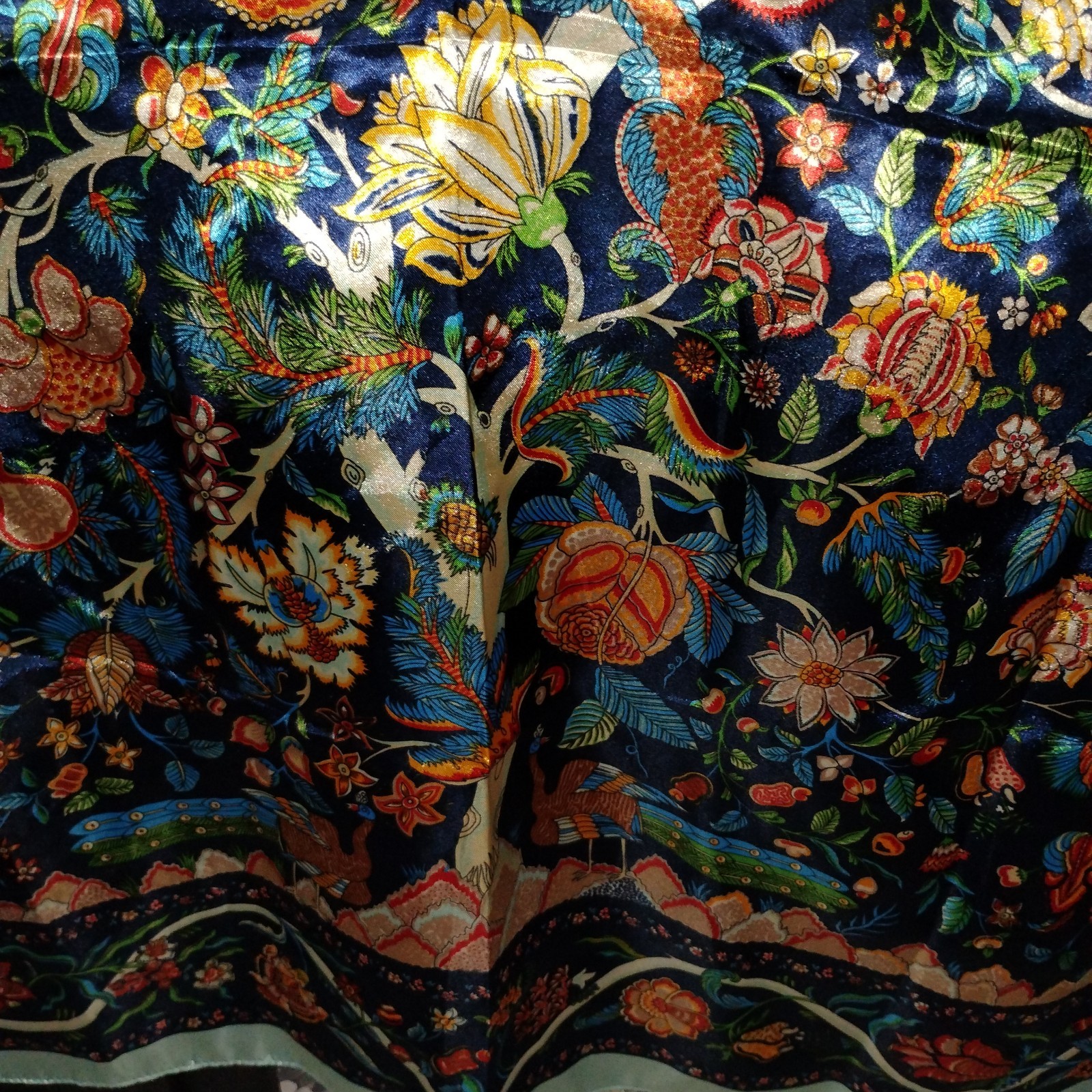 Liberty Of London 100% Silk Tree Of Life Scarf-Made In Italy- 35″ Square