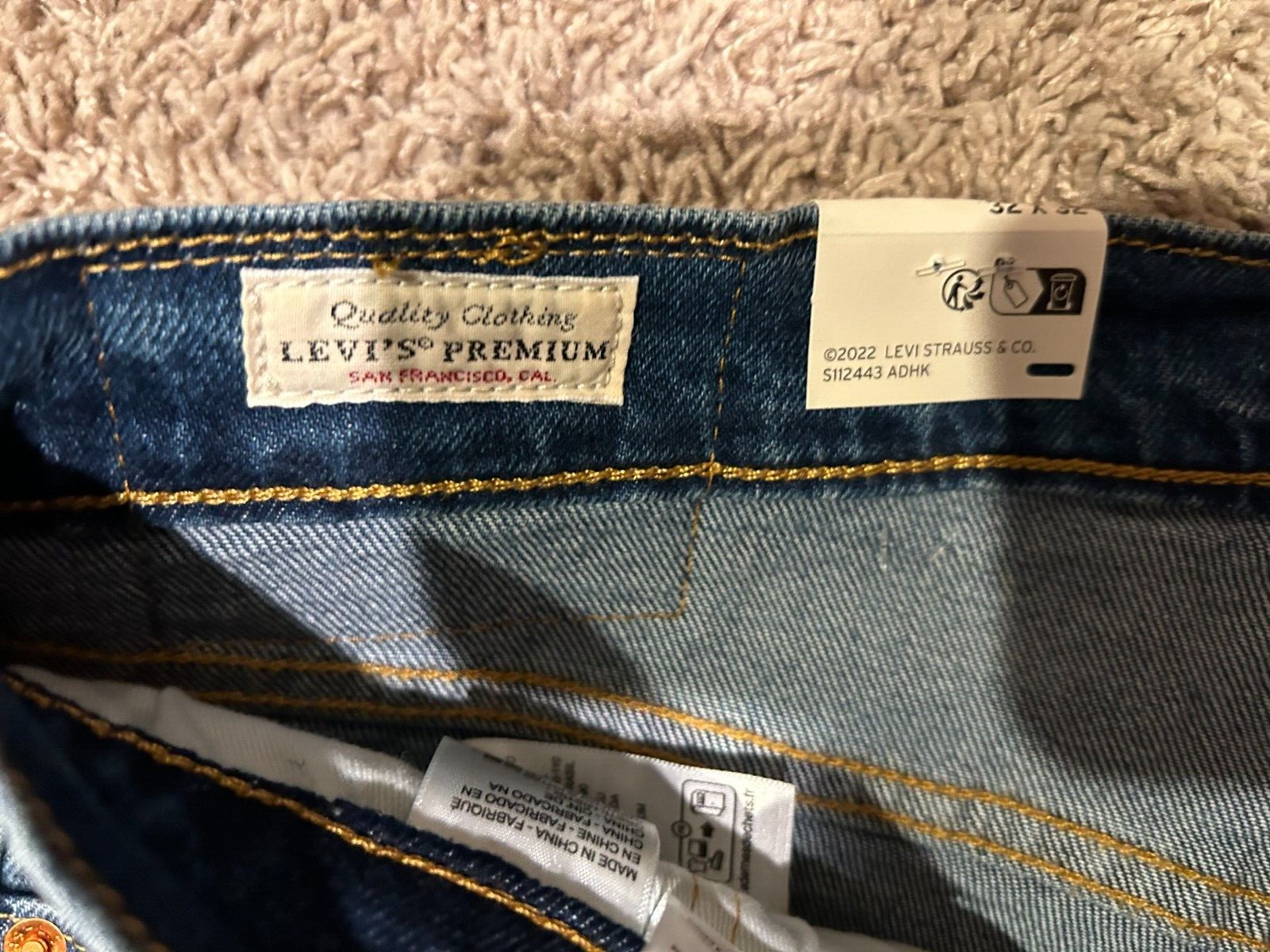 Levi’s Premium 502 Regular Taper Fit Selvedge Jeans WStretch Sizes RT$128 1295