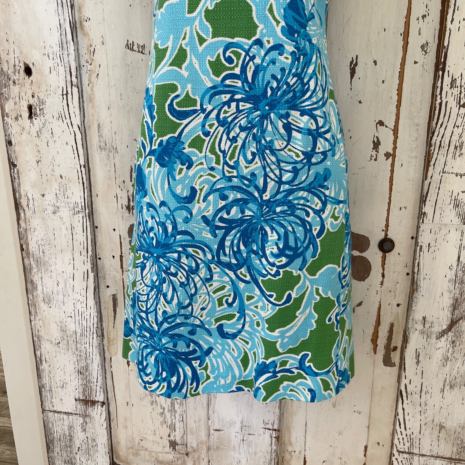 Taylor Size 2 Woman’s Blue Green White Floral Pocketed Sleeveless Summer Dress