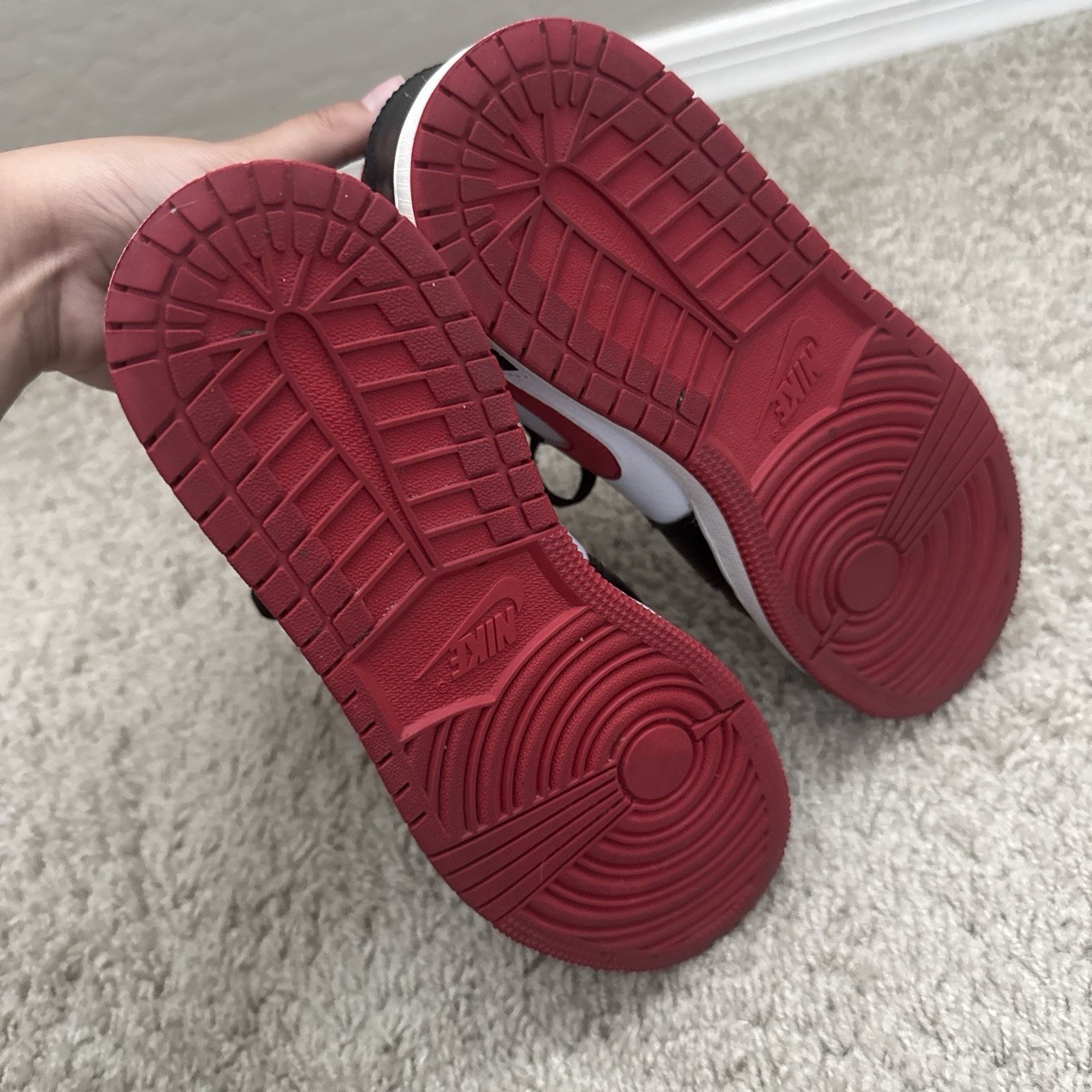 Air Jordan Sneakers in red, black & white