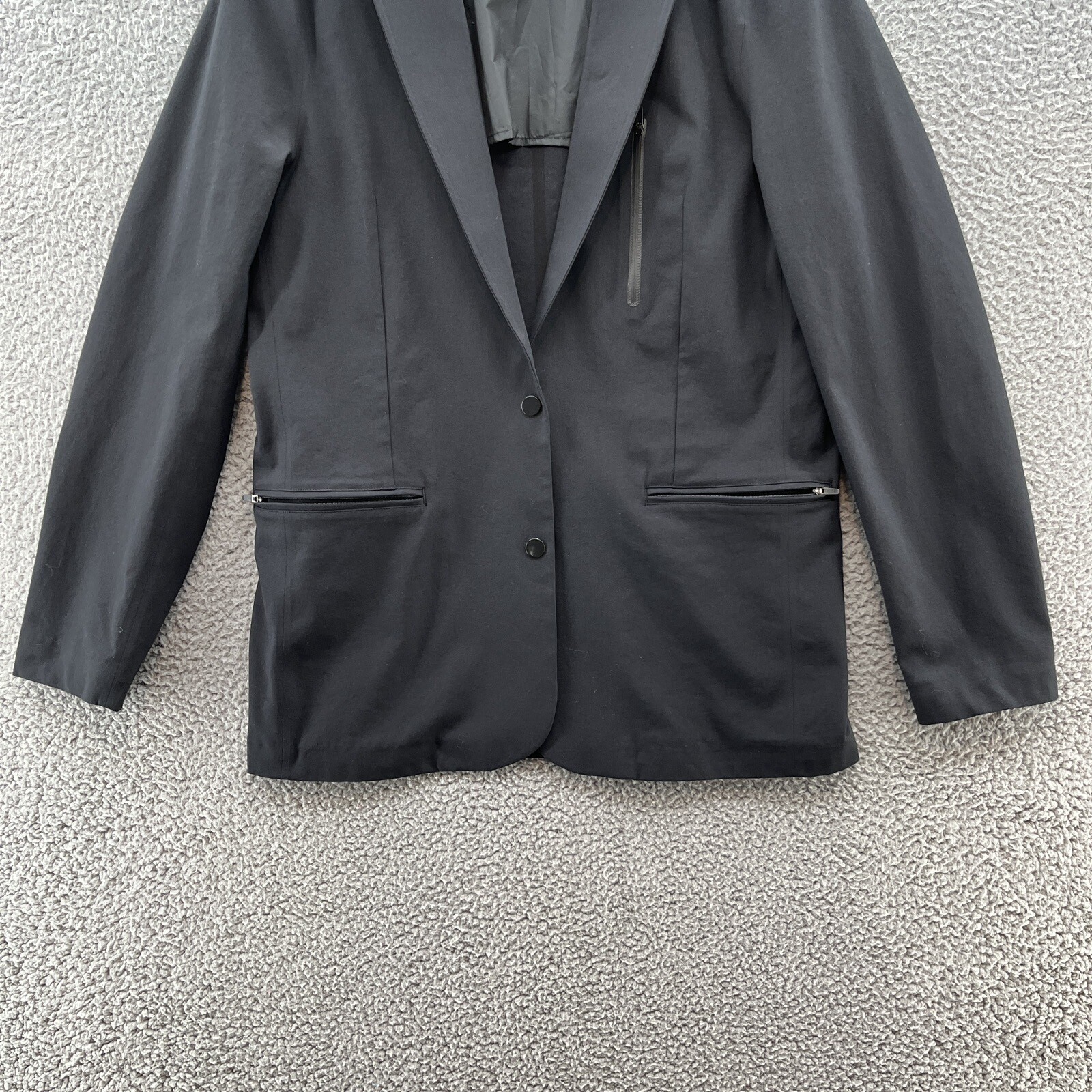 Paskho Sport Coat Mens Medium Black Slim Fit Technical Travel Blazer