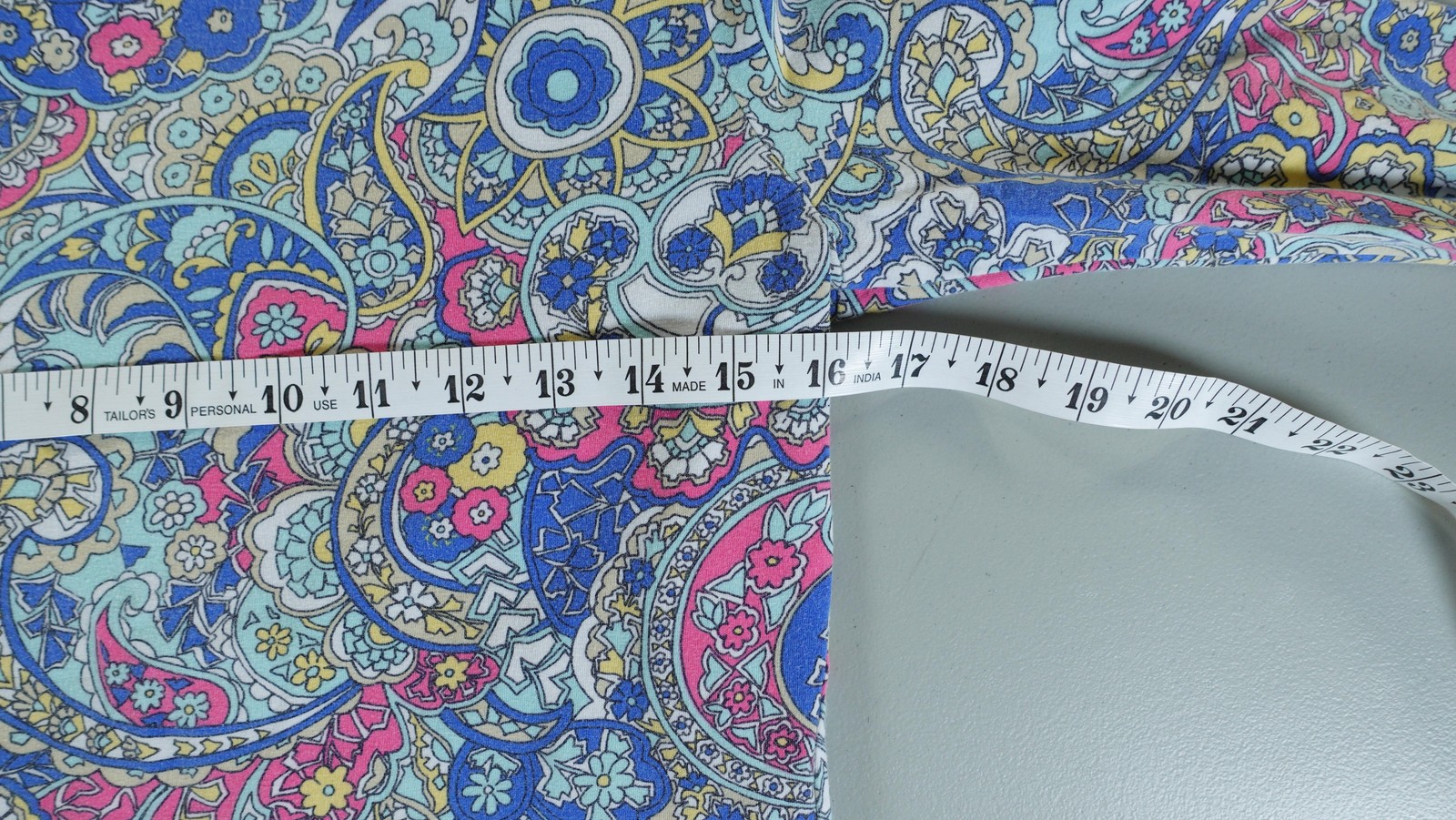 Talbots Shirt Womens SP Multicolor Paisley 3/4 Sleeve Crew Neck Jersey Top