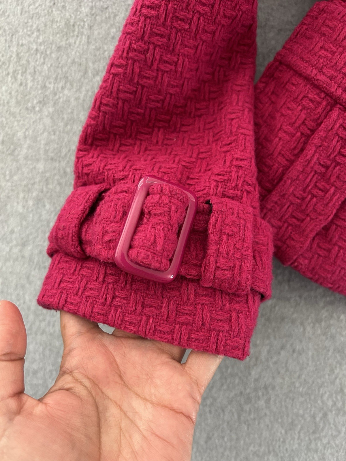 Forever 21 Hot Pink Peacoat Double Breasted Wool Blend Size S/P