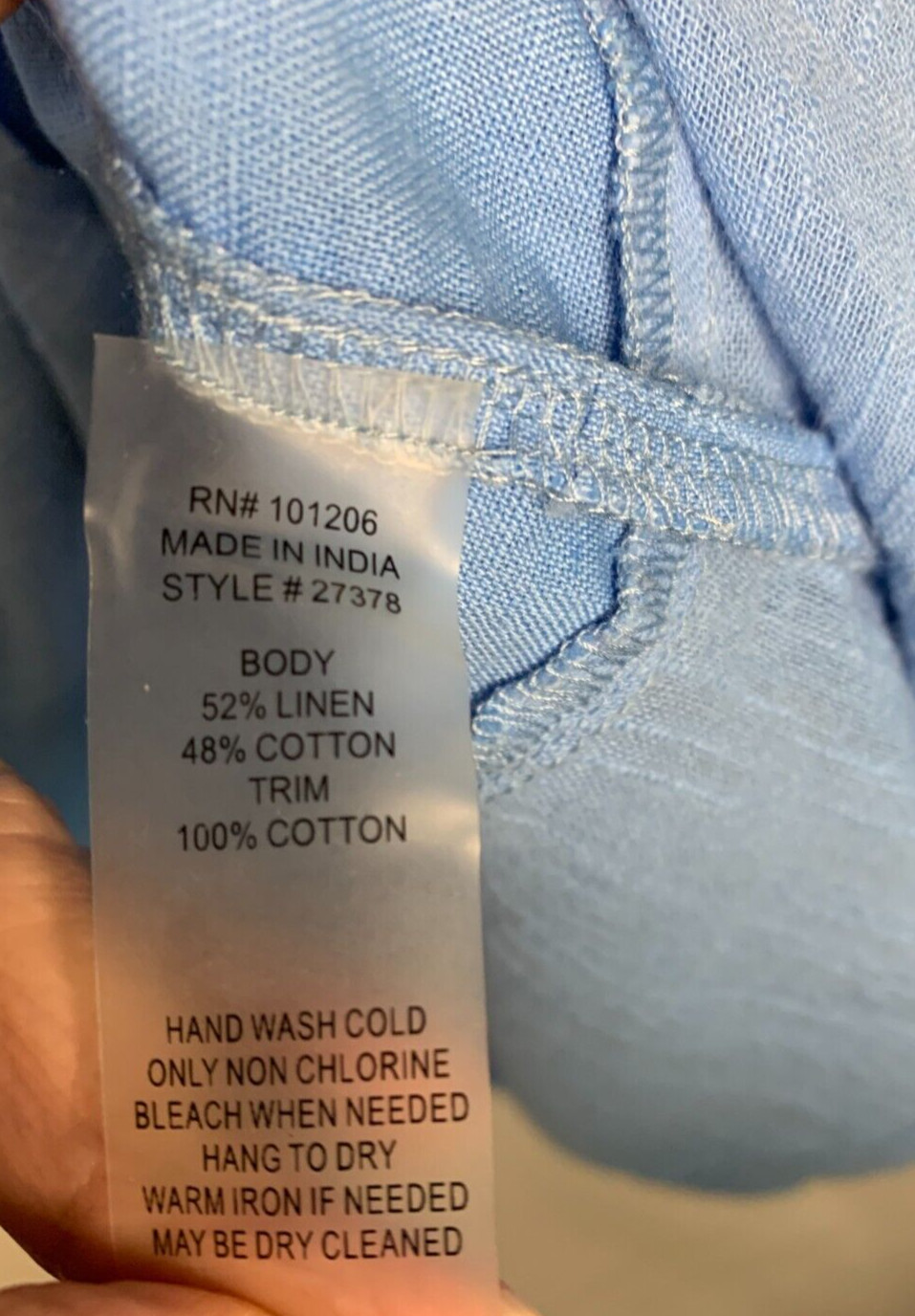 Soft Surroundings Size M Breezy Nights China Blue Linen Blend Tunic Lagenlook