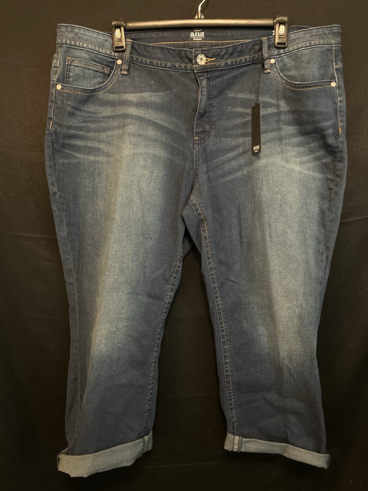 a.n.a Plus Women Mid-Rise Boyfriend Jean Size 22W Dark Heirloom Color