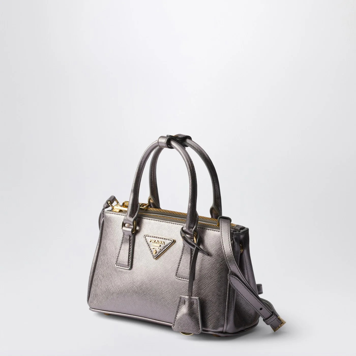 Prada Galleria Mini Chrome Patent Saffiano Bag