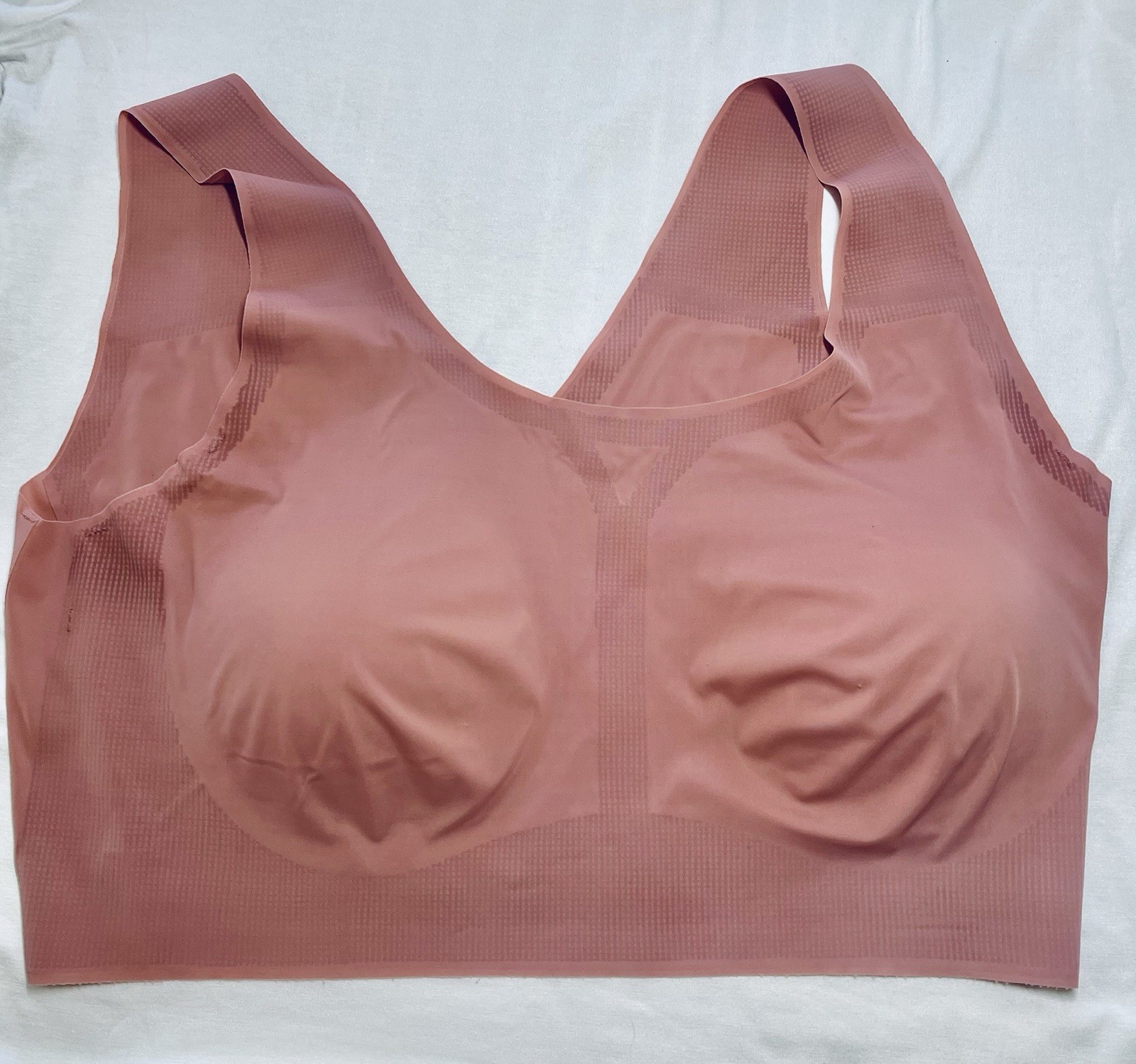 Bali DF3491 Seamless Wireless Pullover Bralette Bra Pink XL Wide Strap