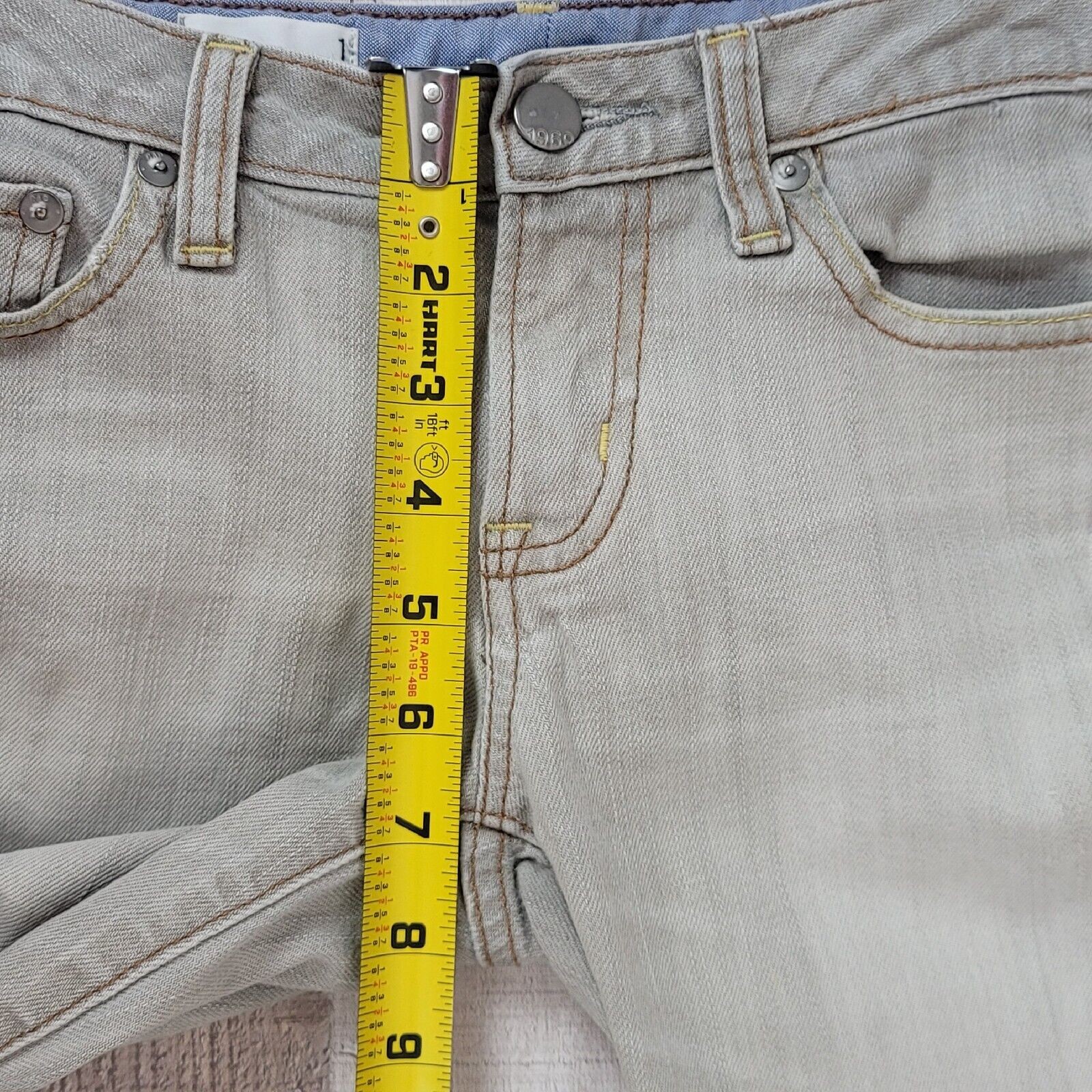 Womens Jeans Size 1 Gap Slim Straight Low Rise Grey Bleached Distressed Puckered