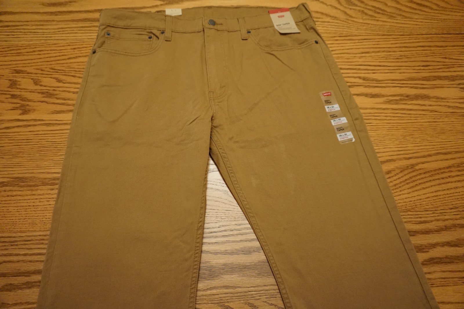 NWT MEN’S LEVI JEANS PANTS 502 Multiple Sizes Taper Stretch Tan Brown $69.50