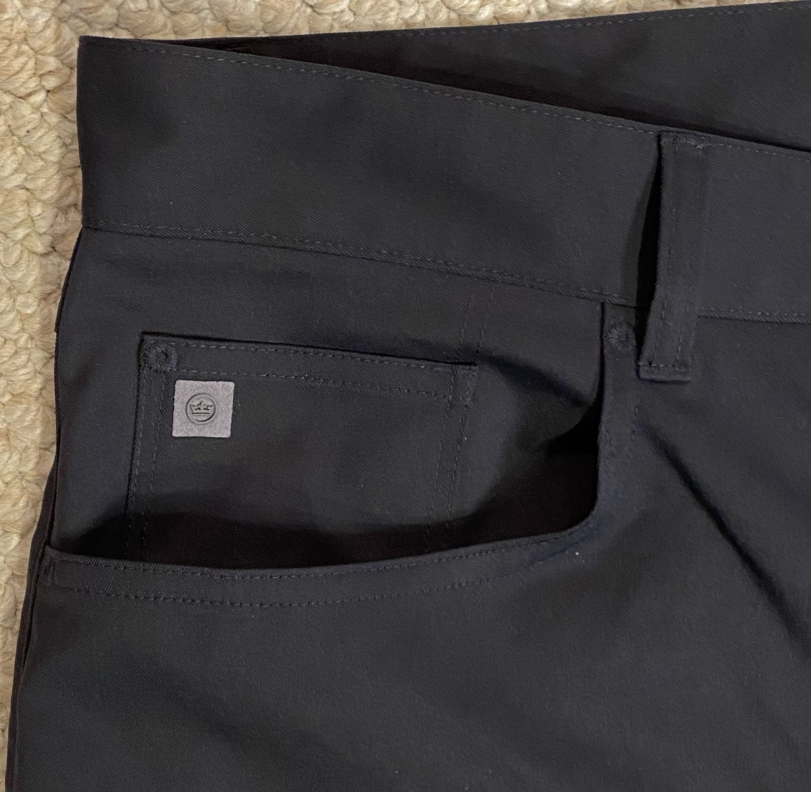 Peter Millar Golf Pants 40 x 30 Mens EB66 Performance Zip Fly Black
