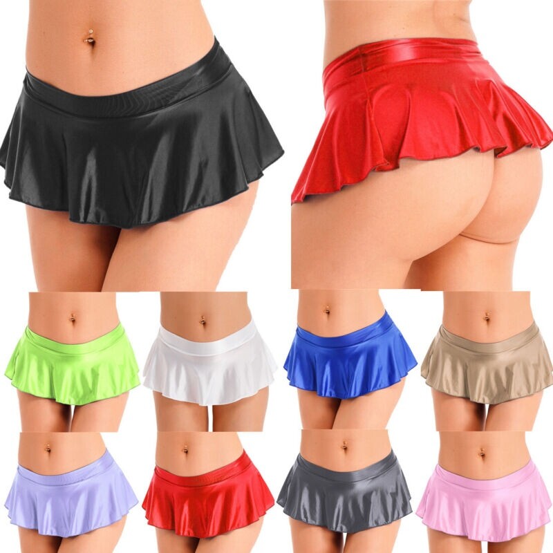 Womens Nightwear Ruffled Miniskirt Skirt Underwear Low Rise Lingerie Pool Sexy