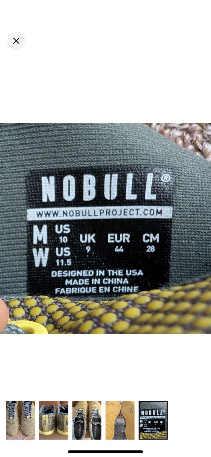 NOBULL Men’s Low Top Athletic Sneaker, Gray/Yellow, Lace-Up, Solid