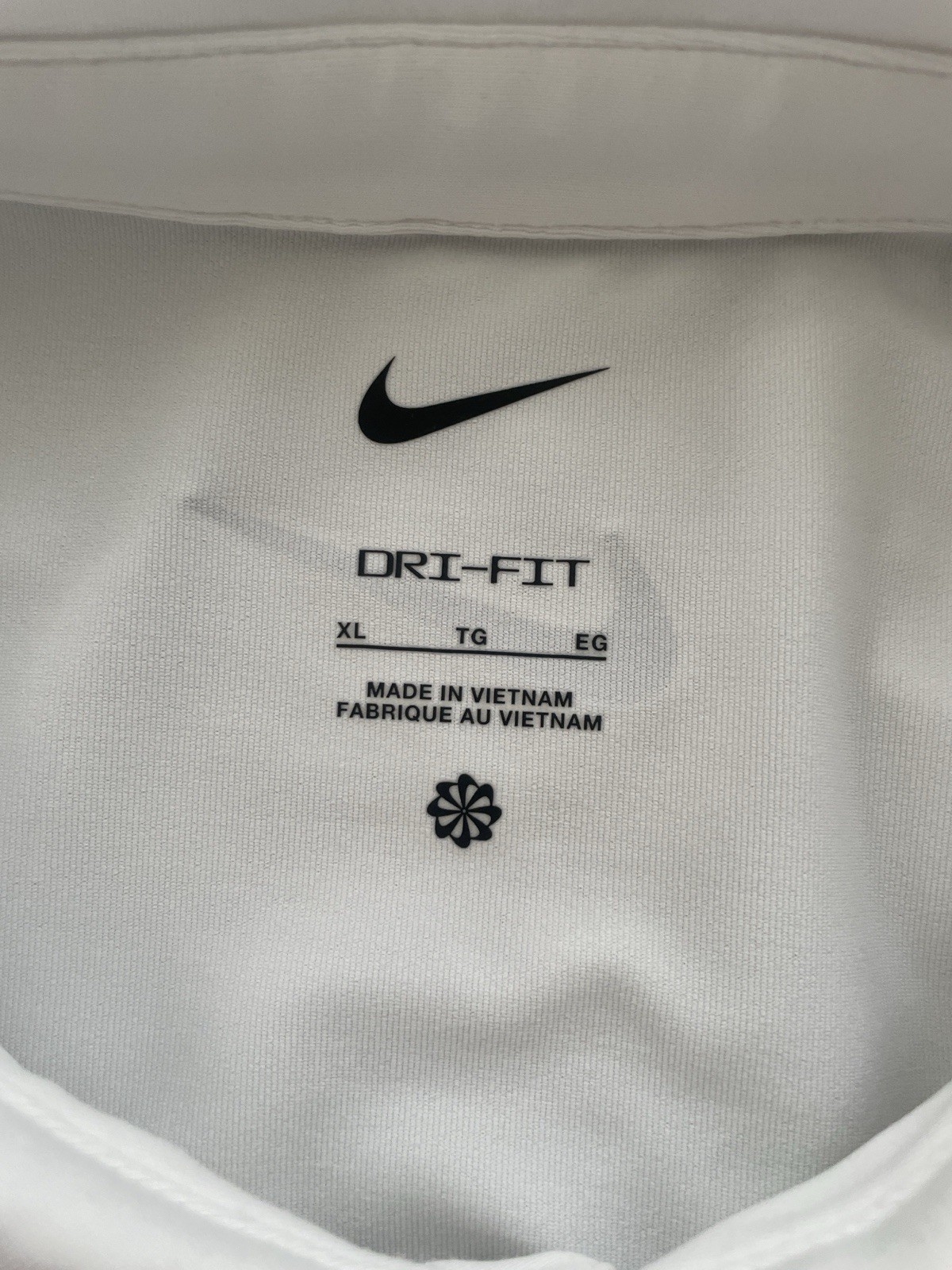 Nike Dri-FIT Men’s XL White Solid Short Sleeve Collared Polo Shirt 727481-100