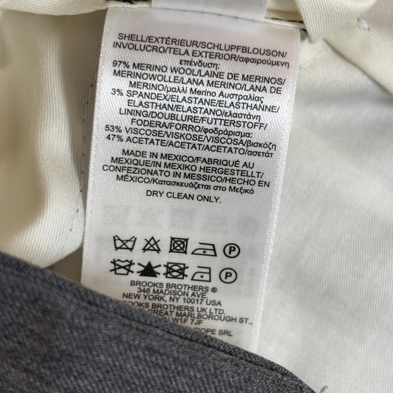 Brooks Brothers Madison Fit Pants Men’s 36×32 Gray Merino Wool Dress Slacks