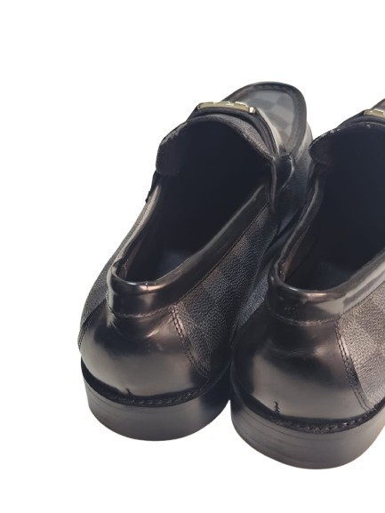 Louis Vuitton Damier Graphite LV Buckle Loafers Size 40 EU / 7 US Made in France