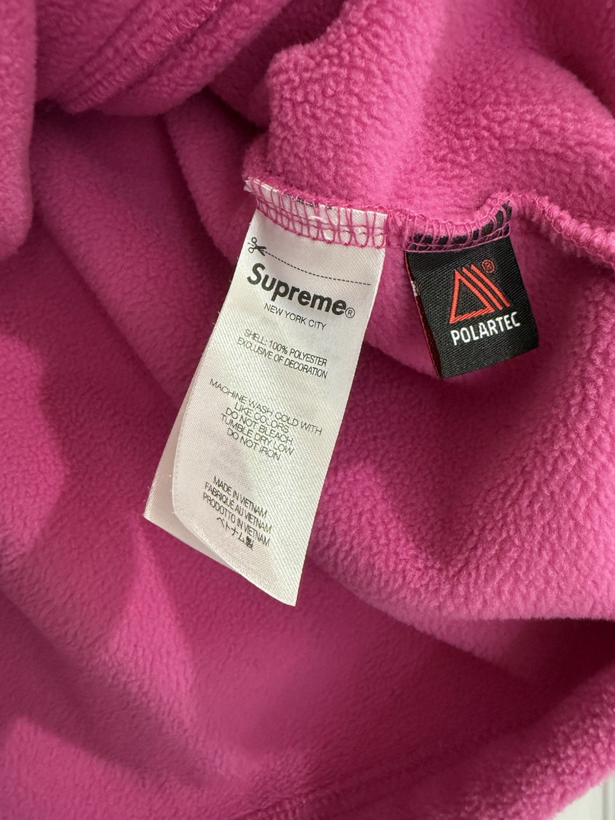 Supreme Polartec Face Mask 1/2 Zip Hooded Sweatshirt Pink Size S WORN TWICE