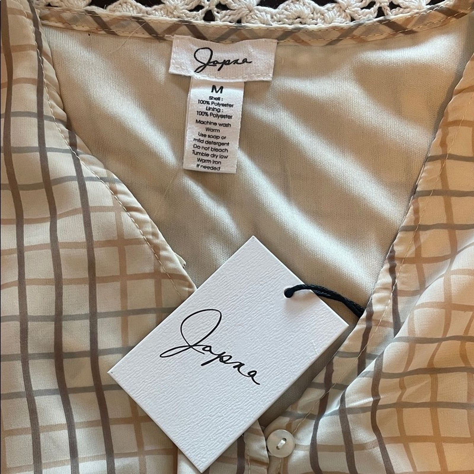 Elegant V-Neck Checkered Blouse