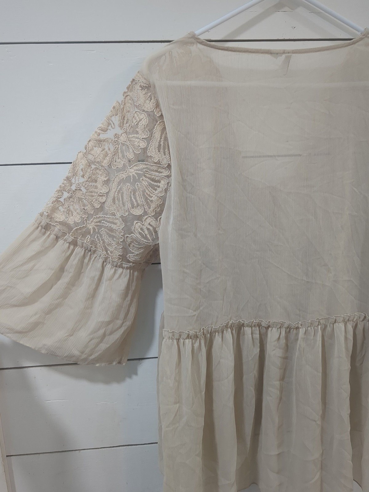 Cato 18/20 beige lace boho top sheer summer festival concert whimsy fairy