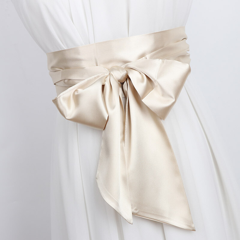 250cm Satin Faux Silk Wide Waistband Self Tie Lace Up Long Ribbon Belt Strap New