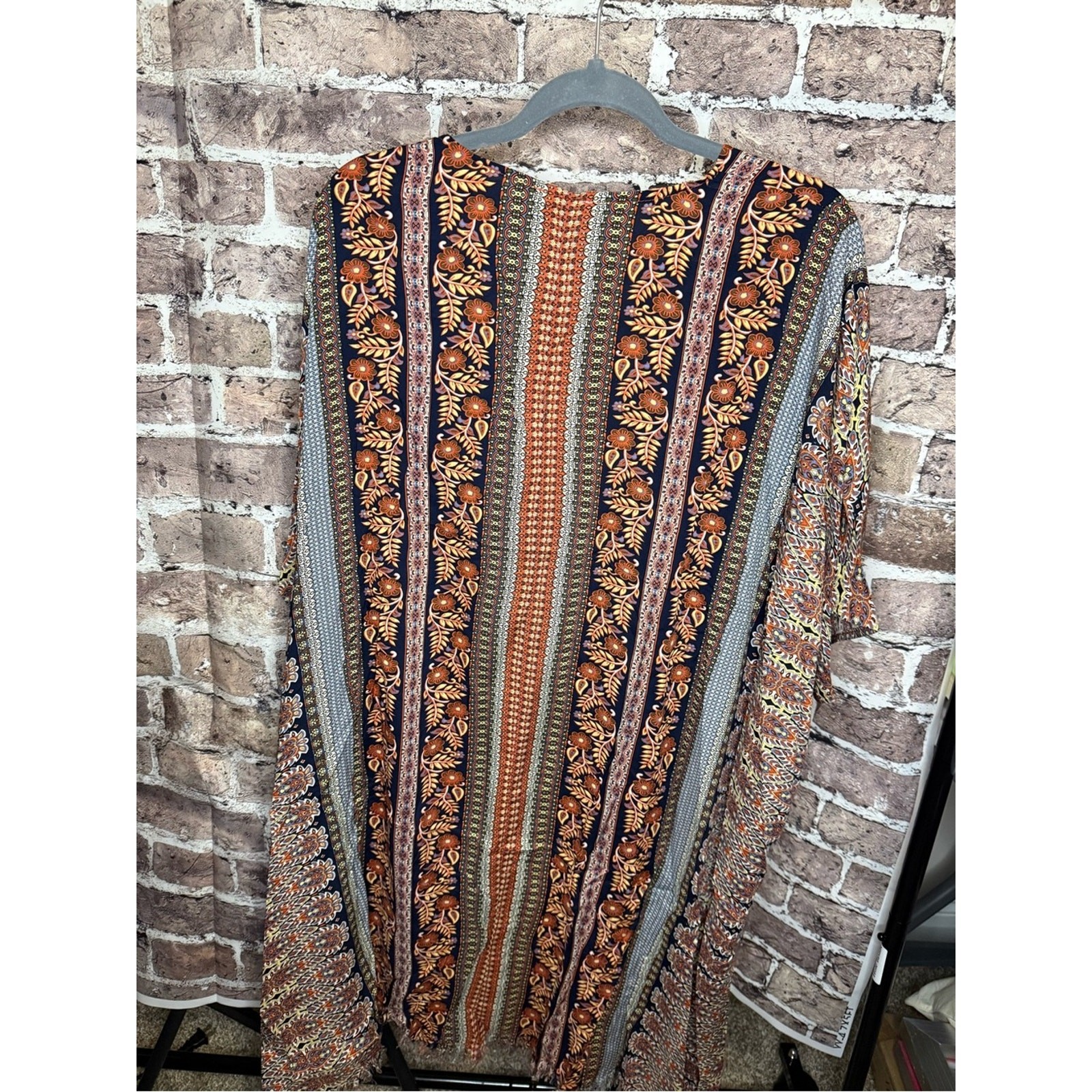Umgee Navy Rust Boho Mix Print Kimono