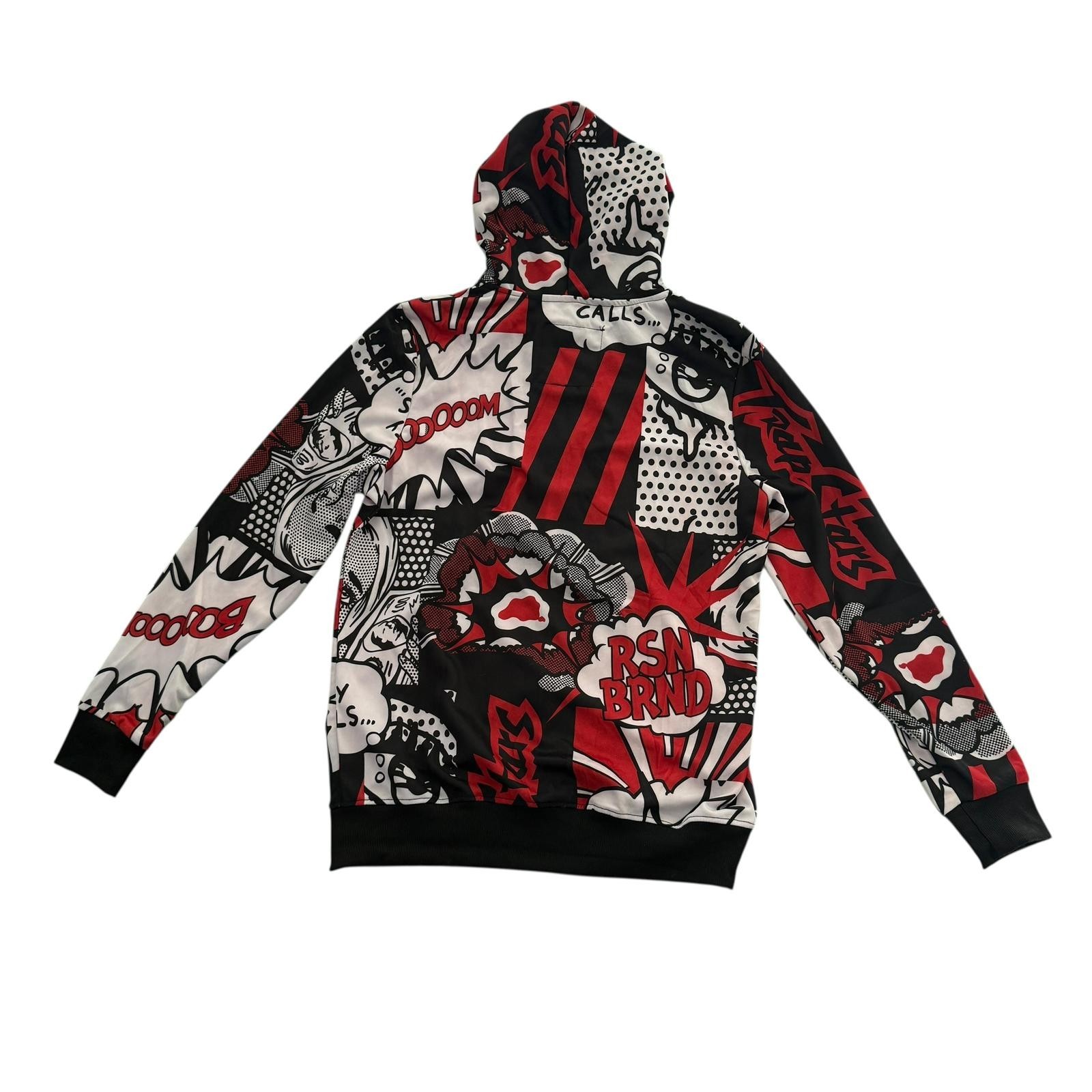 Reason Hoodie Men Medium Pop Art Comic Print Anorak Money Calls Drip Pullover