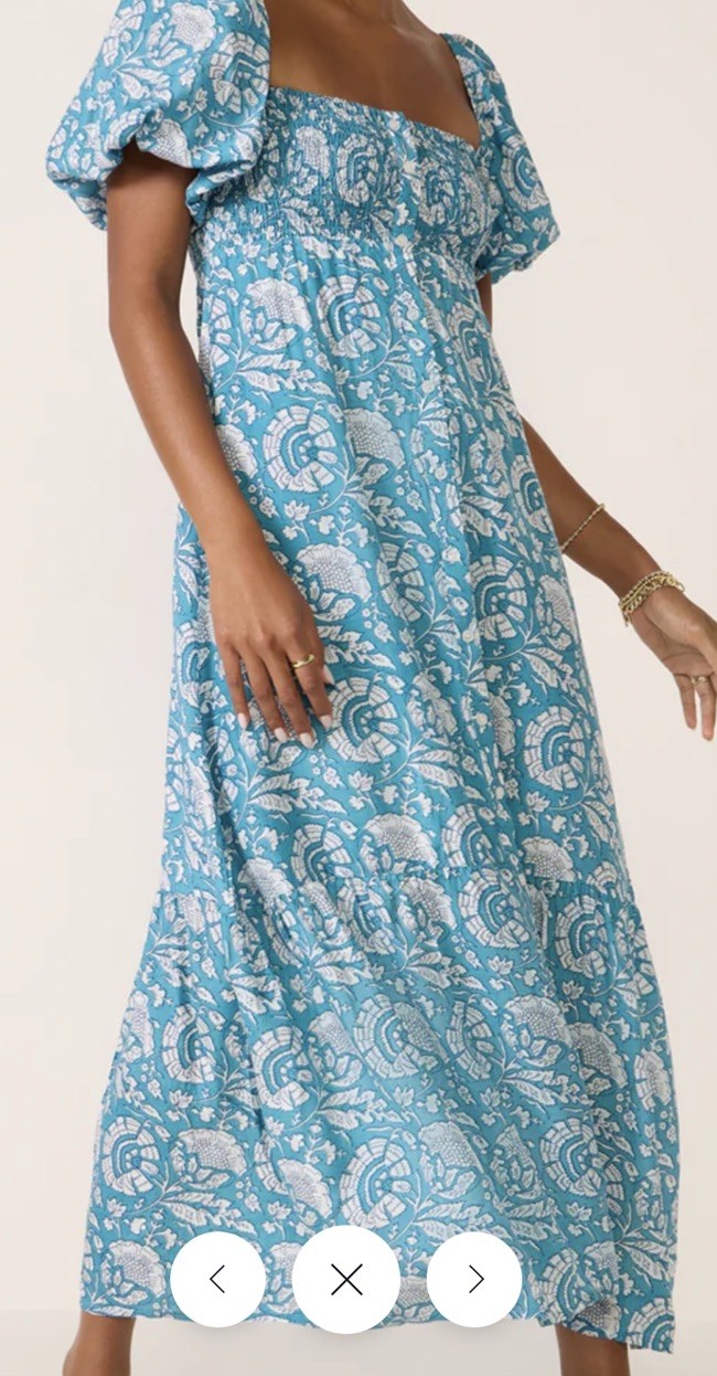 EMERSON FRY Love, Tomas NWT $198 Santiago Cassis Blue Maxi Dress Size XS/Small