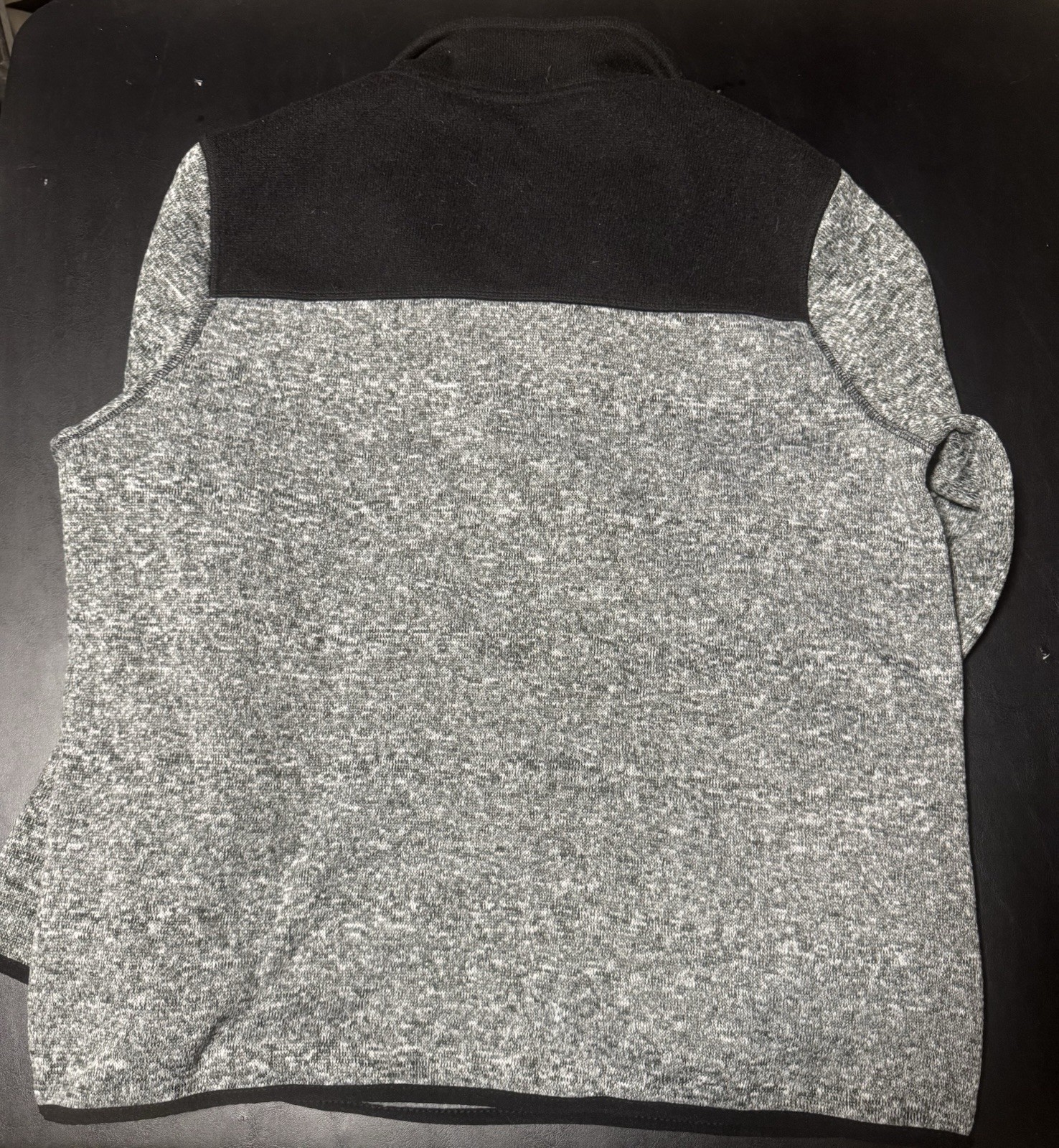 Eddie Bauer 1/4 Zip Black Grey Sweater Men’s L Pullover Long Sleeve Mock Neck
