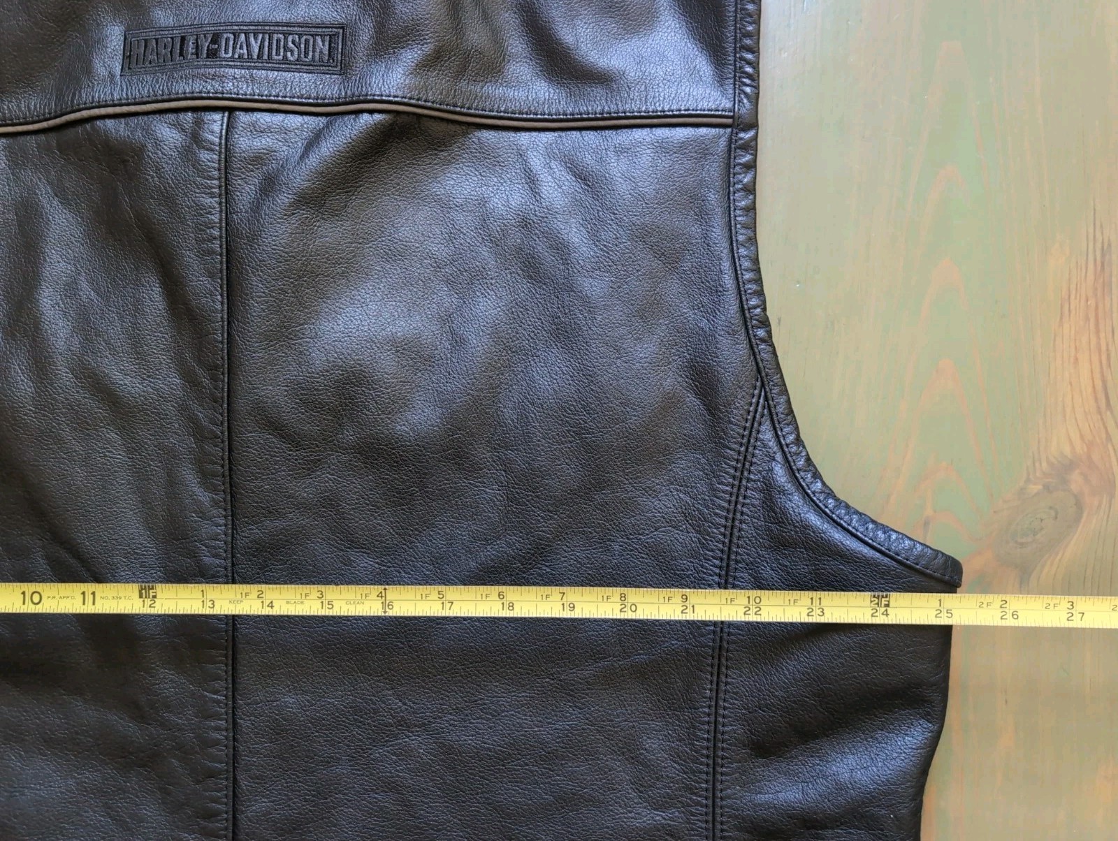 Harley Davidson 2XL Men’s FOSTER Black Leather Motorcycle Vest **READ