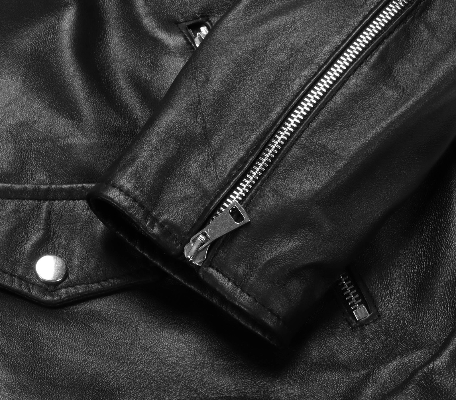 NWT EZZELINO MOTORCYCLE JACKET genuine lambskin black luxury Italy M
