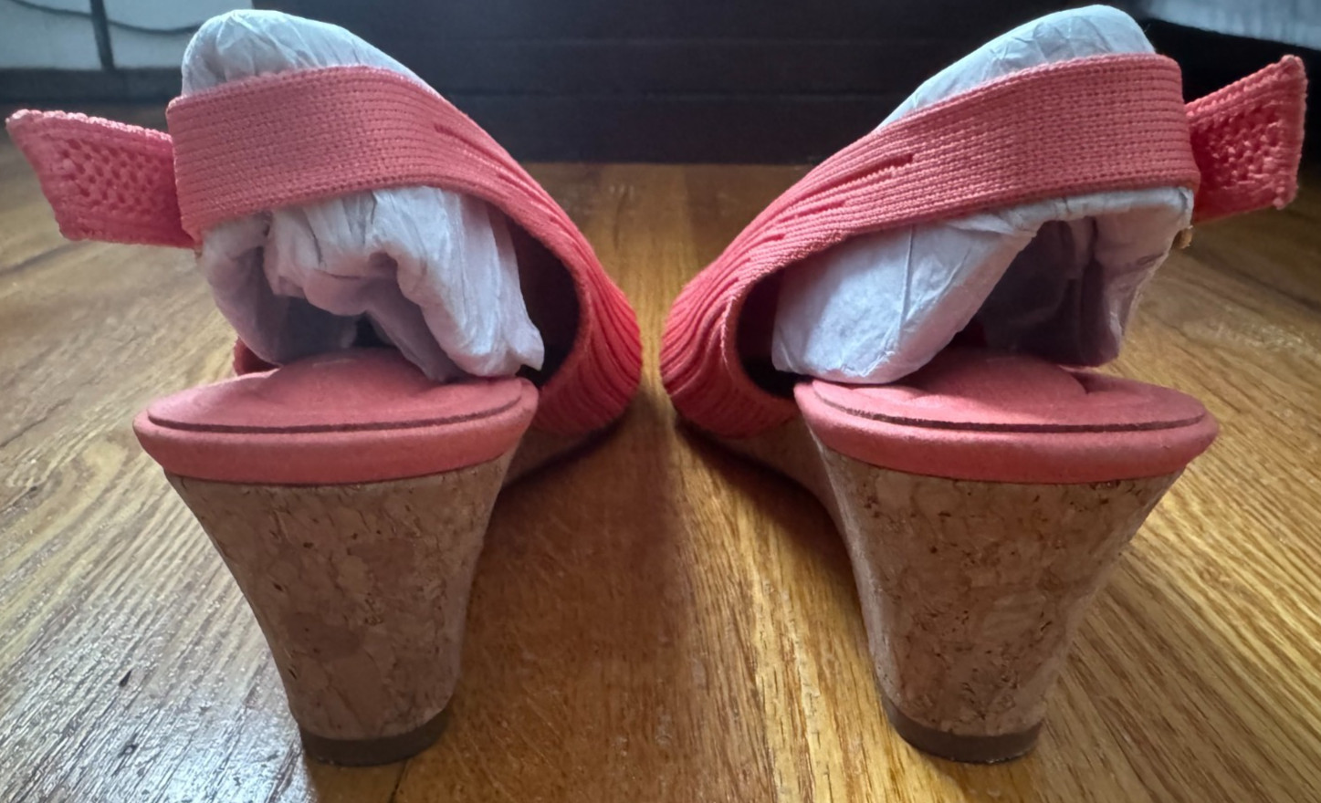 Vivaia Tamia Slingback Wedge Pro, 7.5, Old Money Arch Support, Salmon Pink, Rare