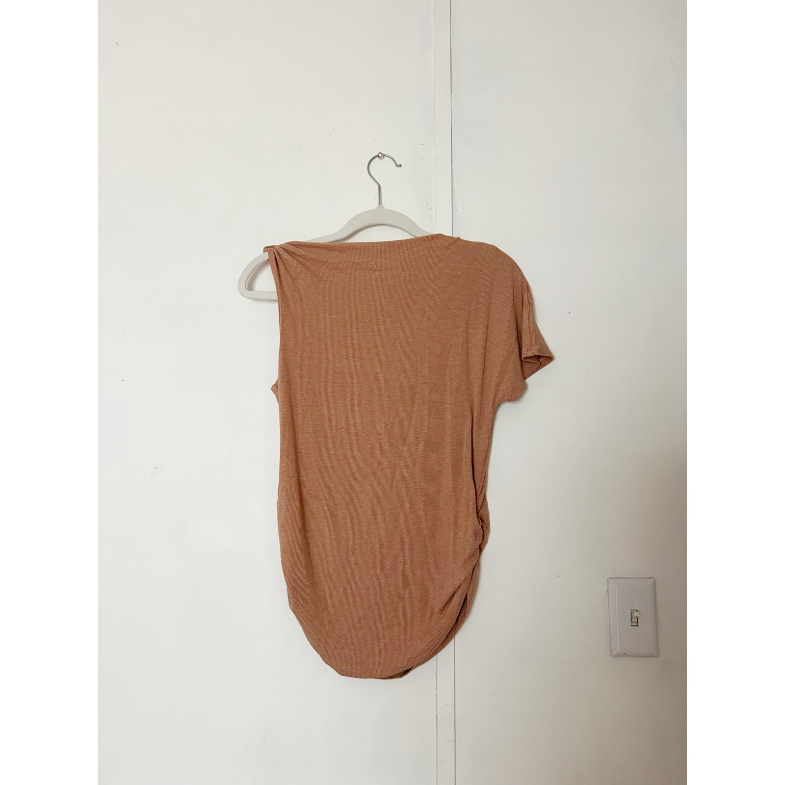 neutral/tan asymmetrical top