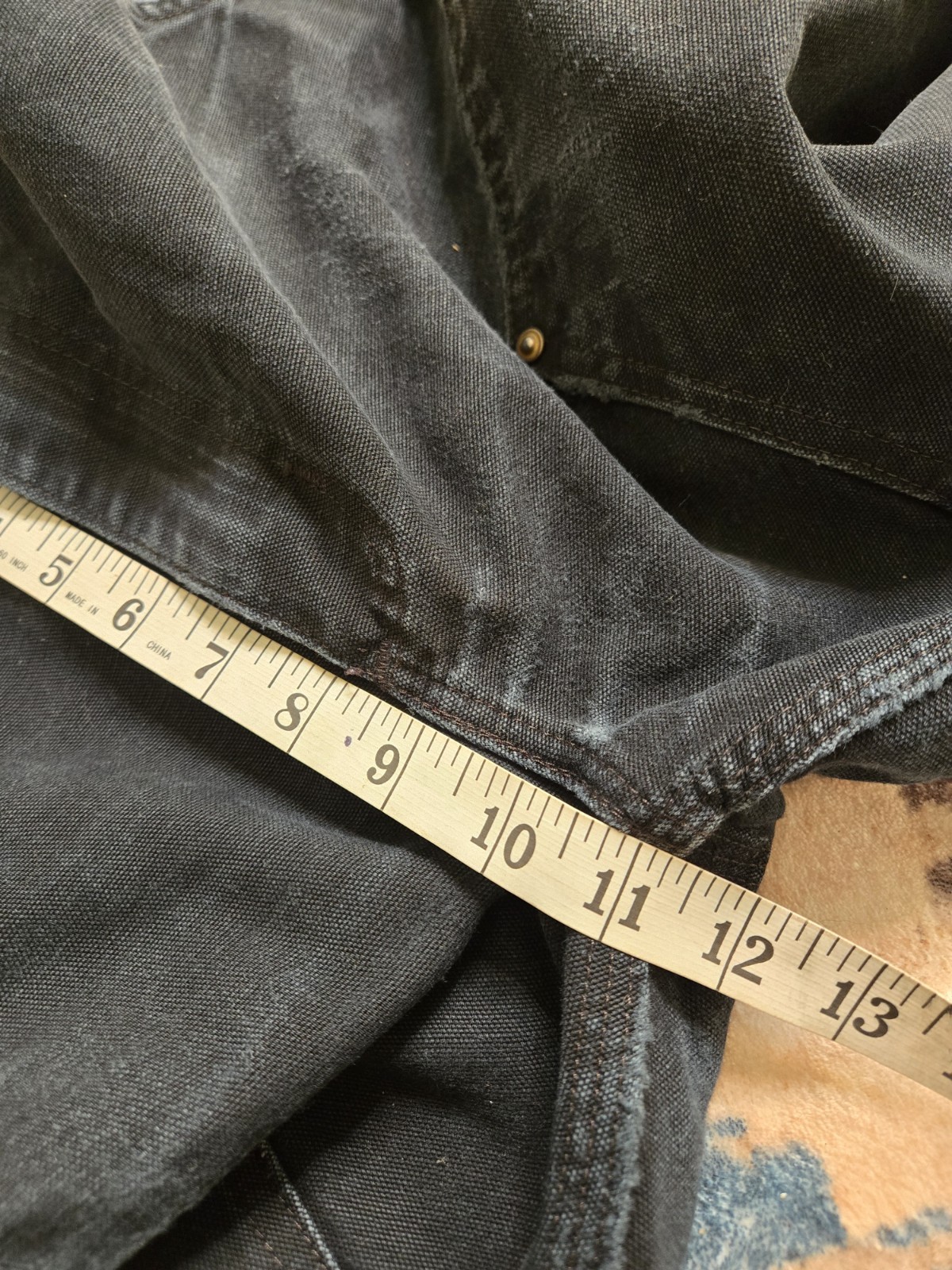 CARHARTT CARPENTER DOUBLE KNEE BLACK PANTS. 30×34. Distressed. B01.
