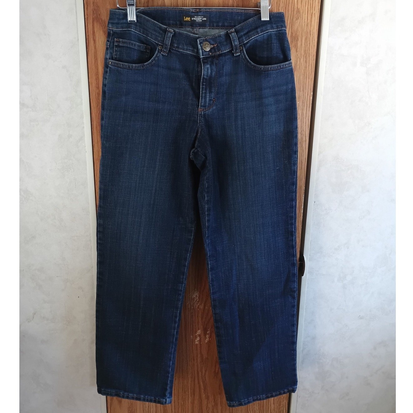 Lee Relaxed Straight Mid Rise Jeans 29×28 Stretch Classic Denim 8 Short