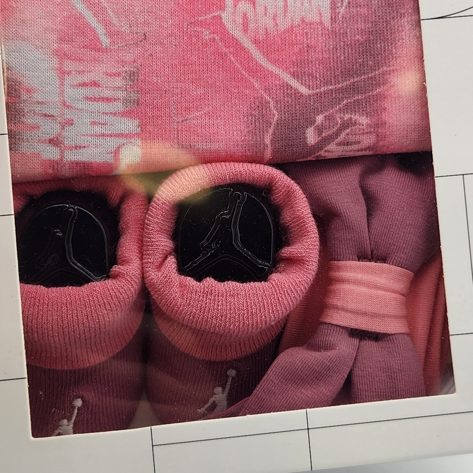 3 Piece Nike Jordan Baby Girls Gift Set, 0-6 Months, Pink, Booties, Headband