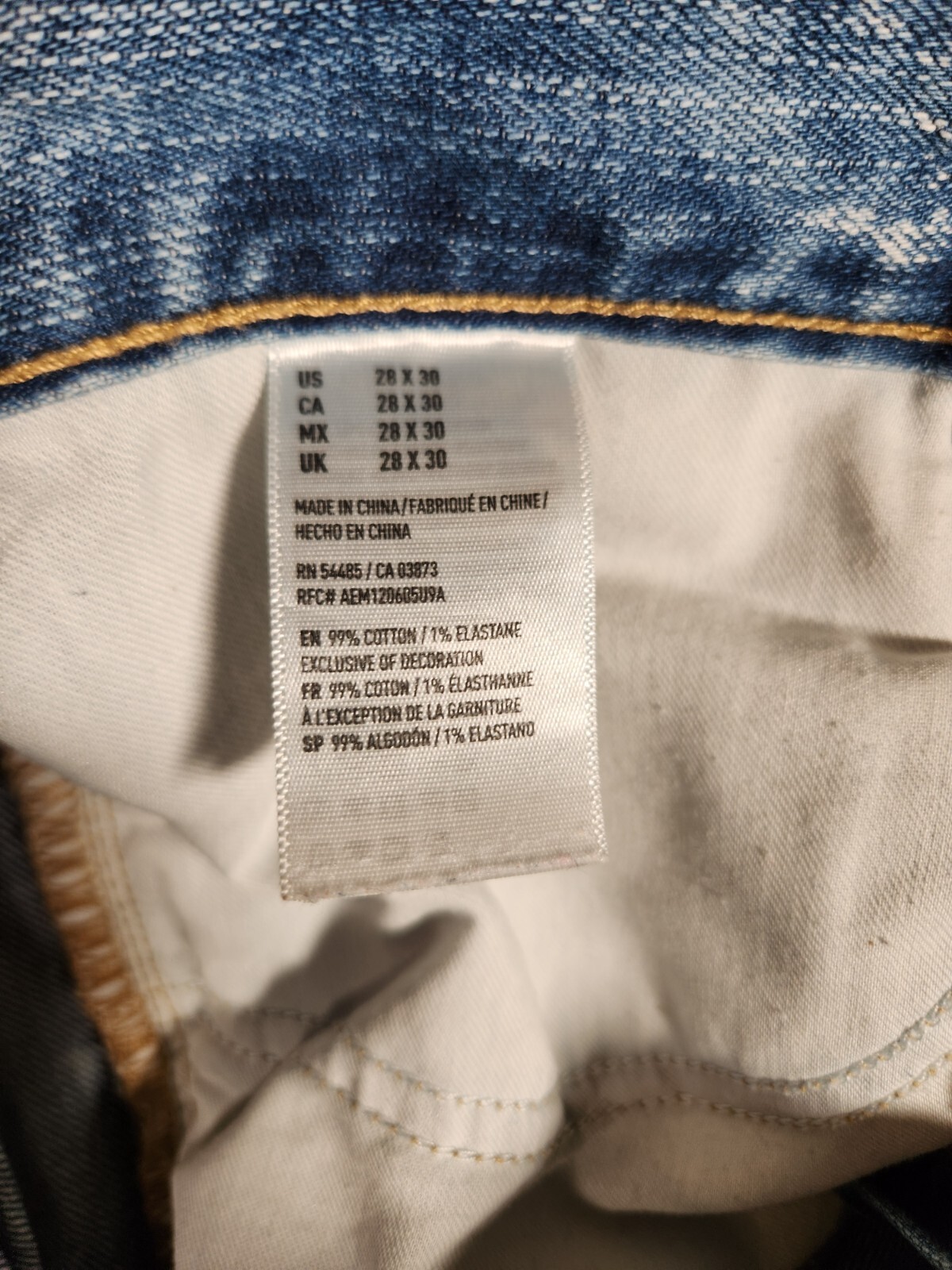 American Eagle Jeans Men’s 28X30 Blue Denim Stone Washed Slim
