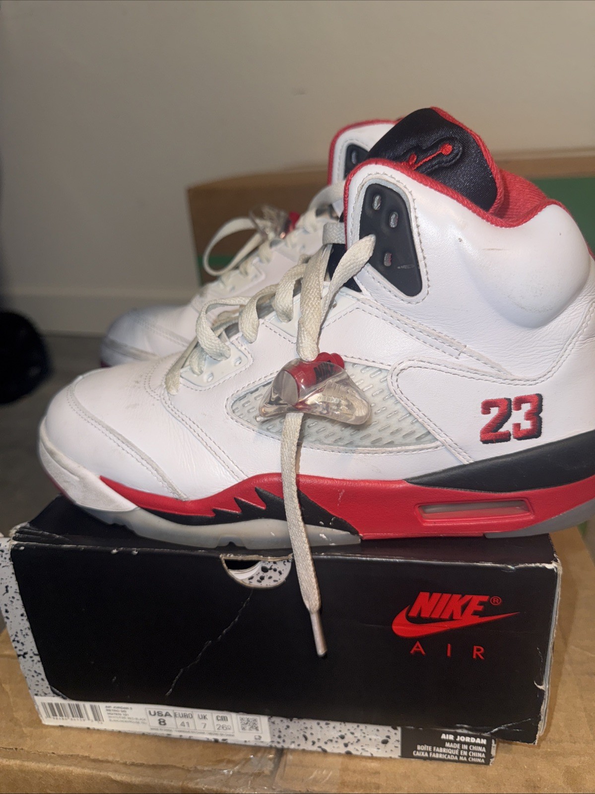 Air Jordan 5 Fire Red Size 8 100% Authentic Ready To Ship With Box ! CHEAP PRICE