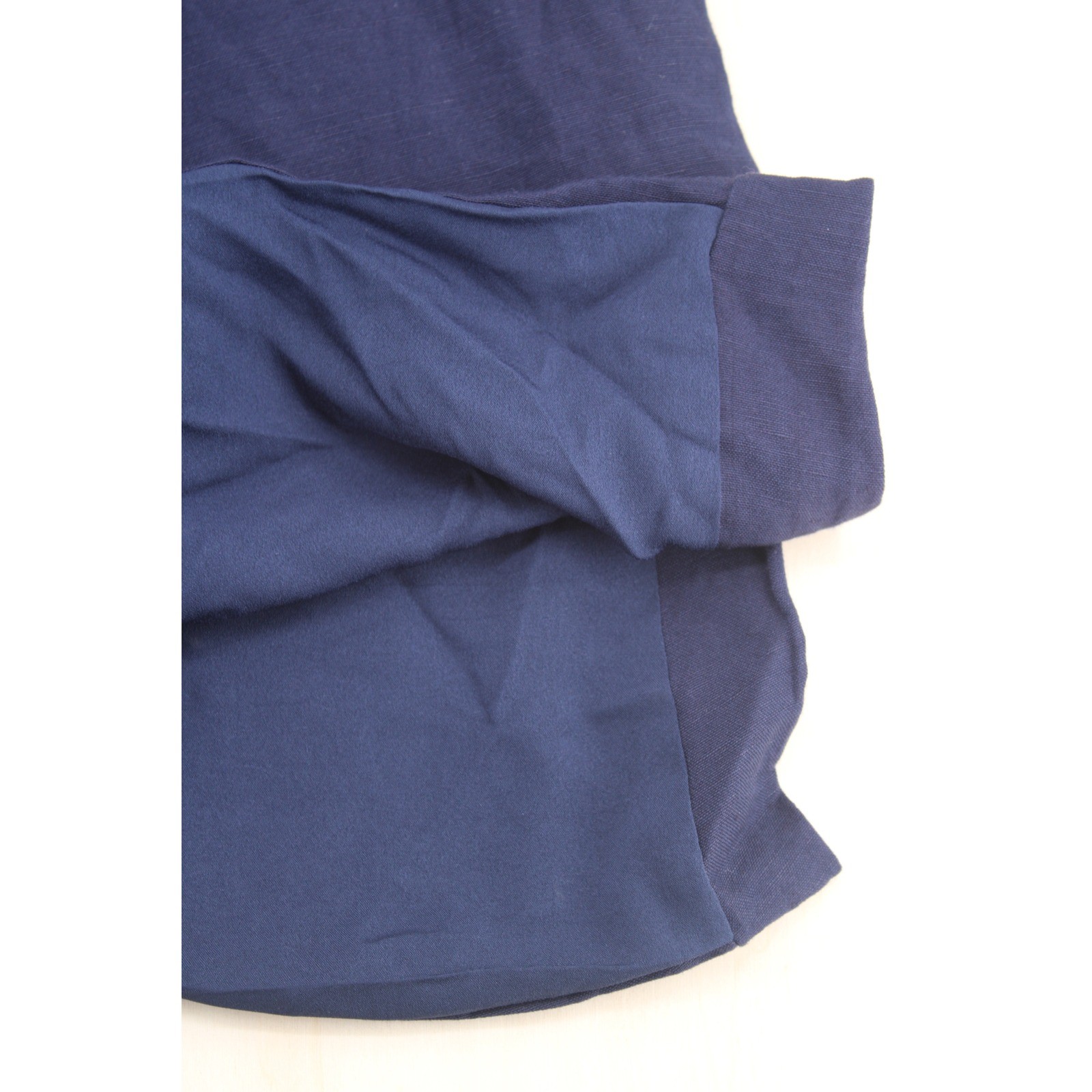 Wms Plus Size Sleeveless Linen Shell 20W Navy Blue Boat Neck Coastal Grandma