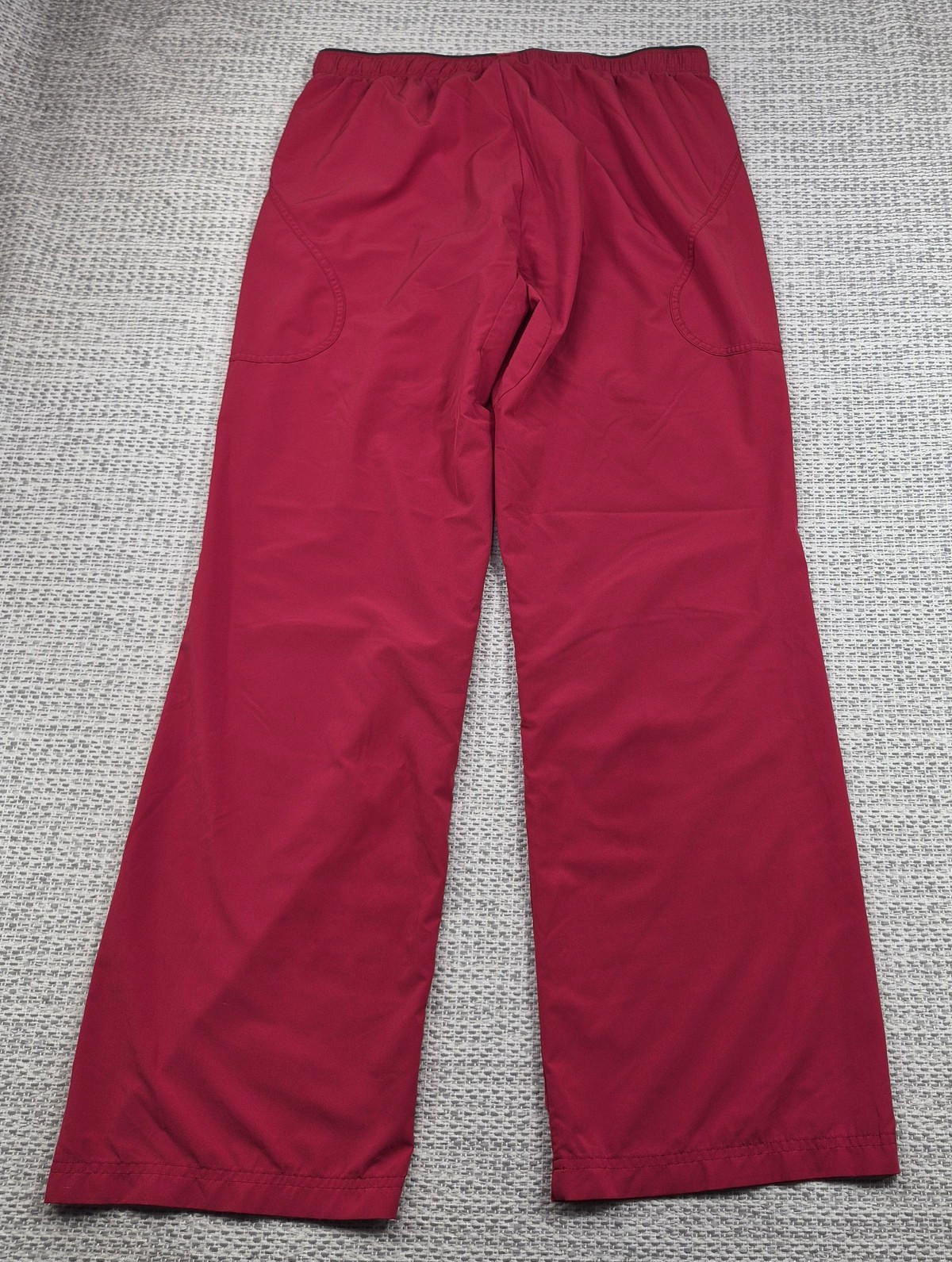 Paskho Pants Mens Large Red Travel Track Athletic Stretch Zip Pocket Hiking