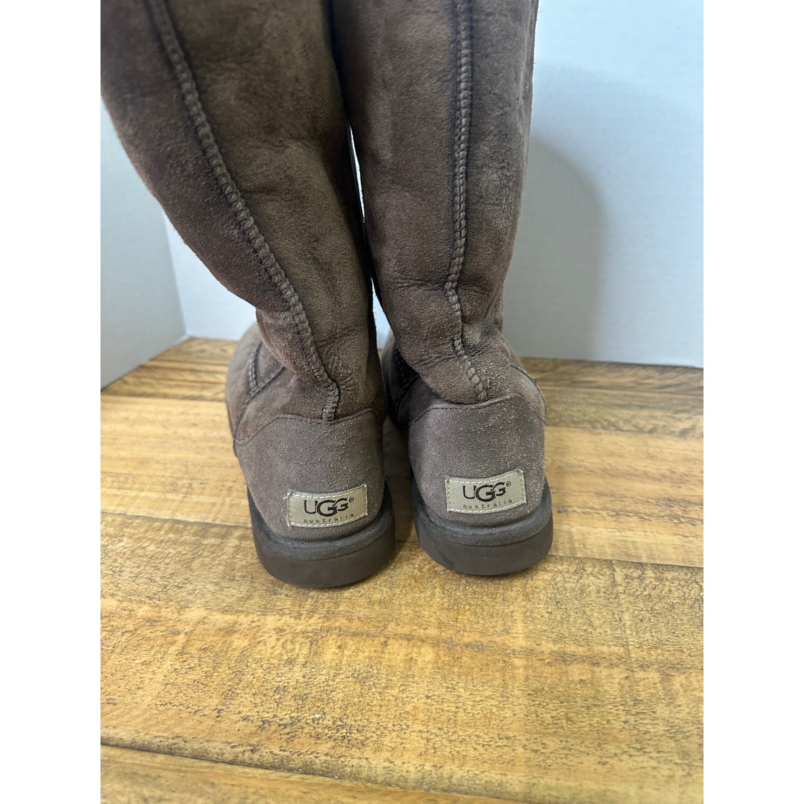UGG Australia Classic Tall Brown Suede Shearling Boots Chocolate size 7