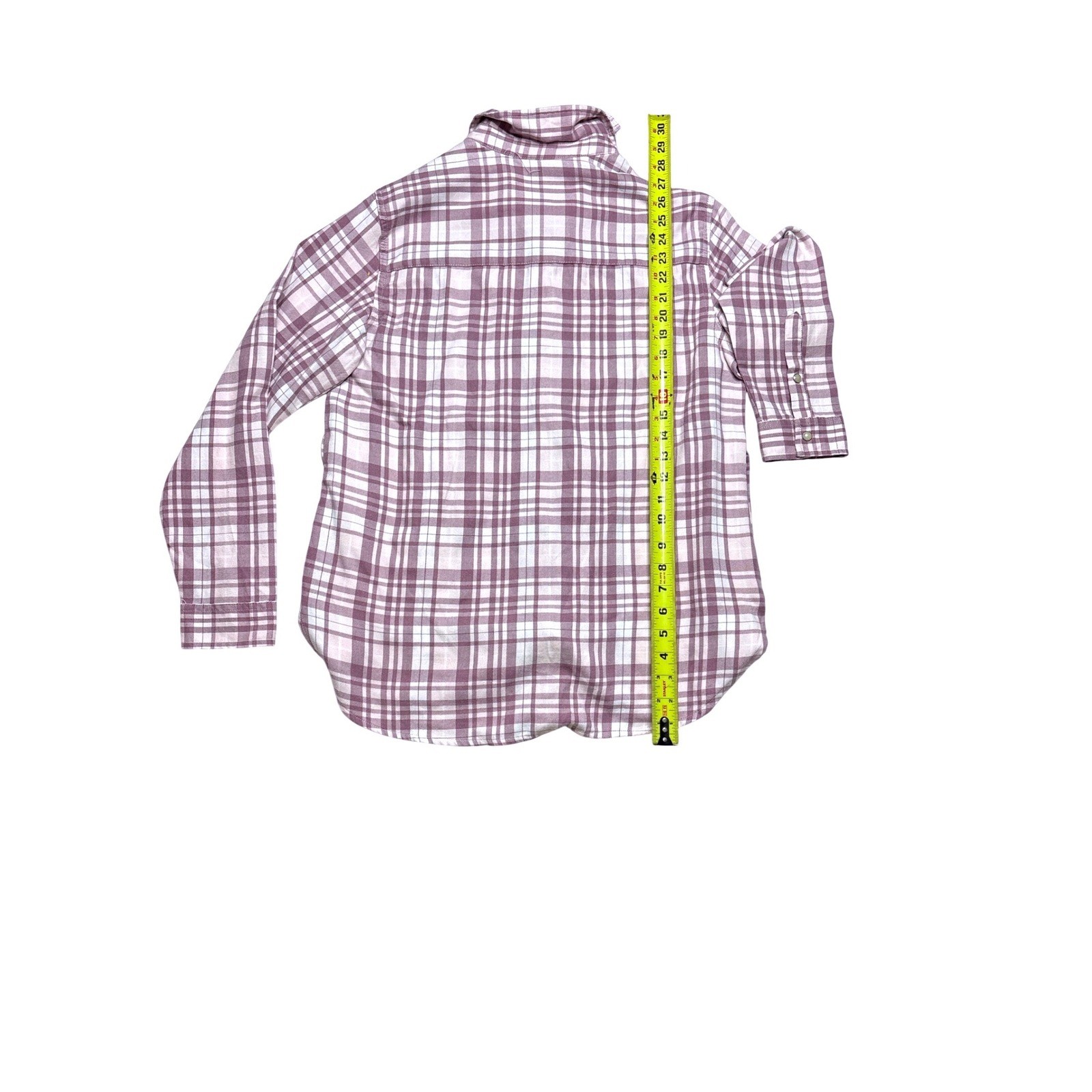 Jachs Girlfriend Womens Purple White Plaid Long Sleeve Snap Button Shirt Small