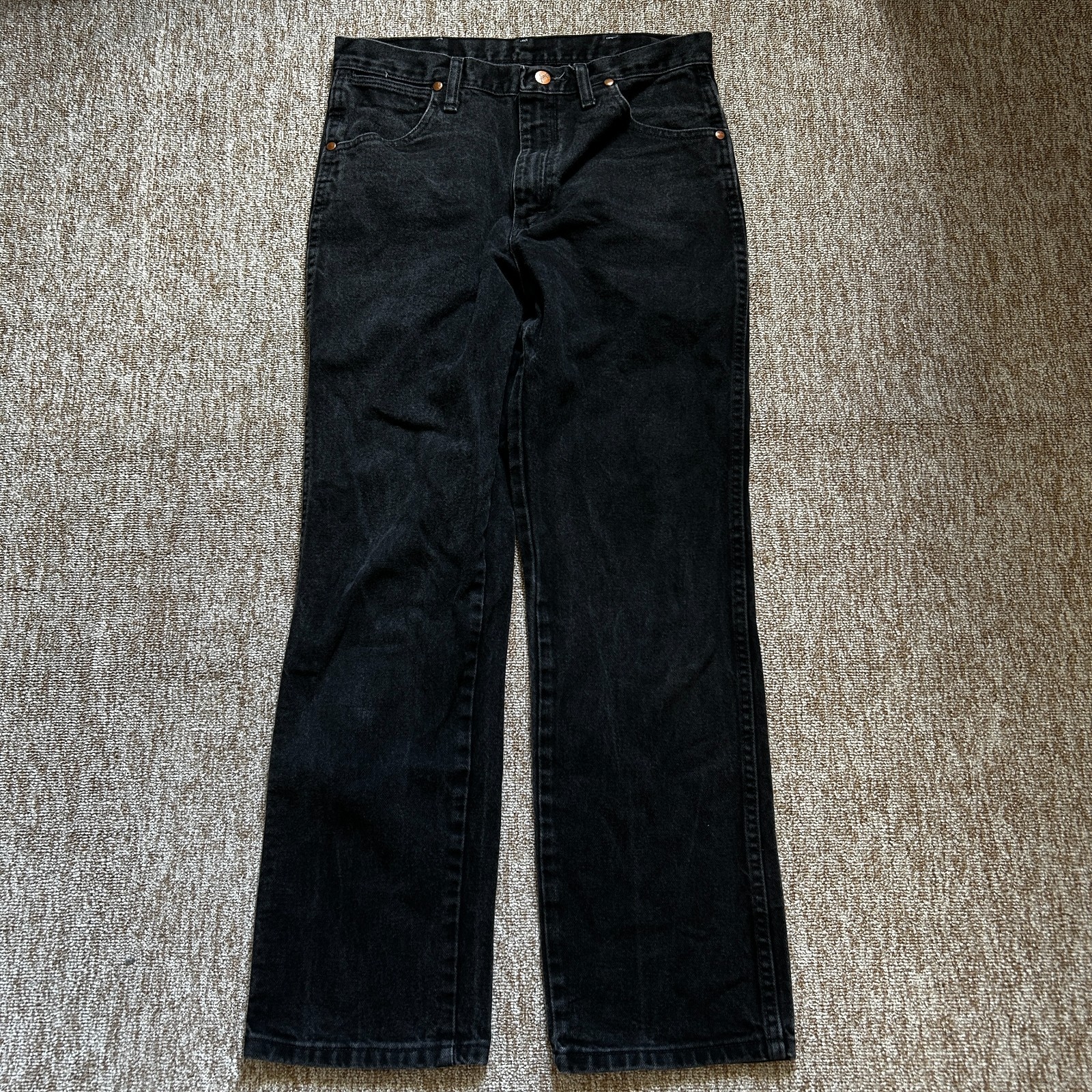 Wranger 936WBK Jeans Mens W32 L30 Black Regular Fit Straight Leg Denim