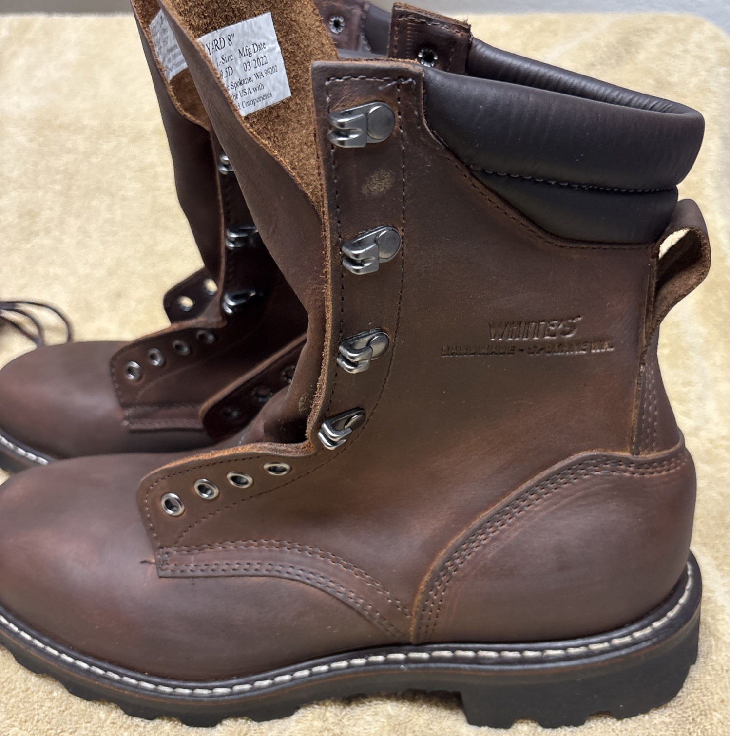 White’s Boot Men’s Hillyard Lace-Up Work Boot-Soft Toe-mens 9.5D H7865-BRN NWOB